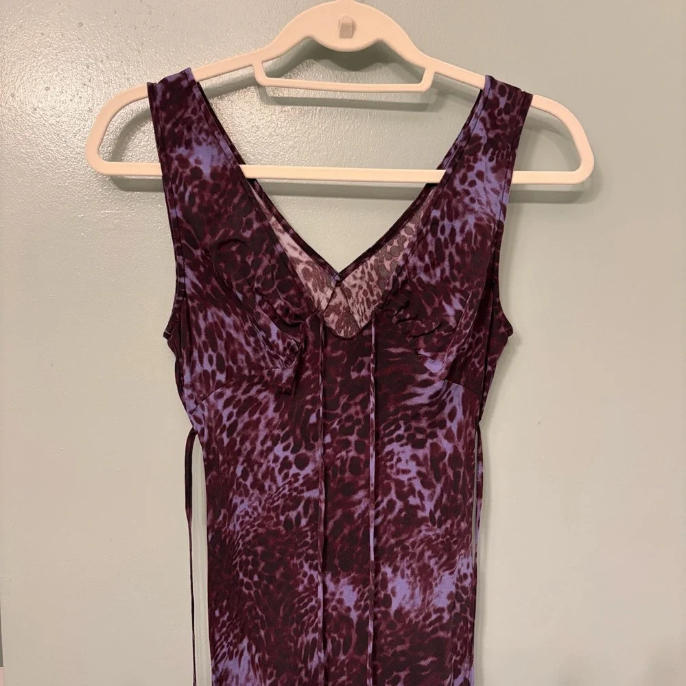 Realisation Par The Scarlet Purple Leopard Silk Midi Dress - Picture 3 of 6